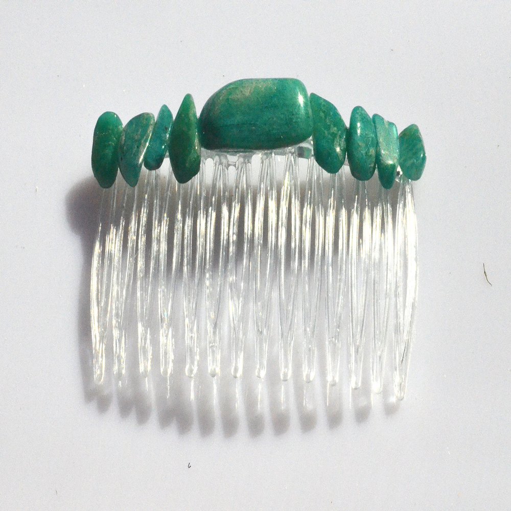 Amazonite Stone Hair Comb