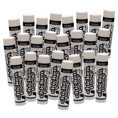 .15 oz. Chicken Poop ORIGINAL FLAVOR Lip Junk for Dry, Chapped Lips, LIP BALM BULK PACK OF 24