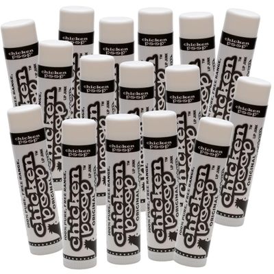 .15 oz. Chicken Poop ORIGINAL FLAVOR Lip Junk for Dry, Chapped Lips, LIP BALM BULK PACK OF 16