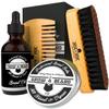 Beard Brush, Beard Comb, Beard Oil, & Beard Balm Grooming Kit for Men's Care, Travel Facial Hair Set for Growth, Styling, Shine & Softness, Great Gifts for Him view 1