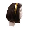 1 Inch Gold Crackle Design Headband for Women and Girls - Black view 2