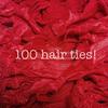 100pc No Crease Knotted Hair Ties - Solid Color Packs (Red) view 1
