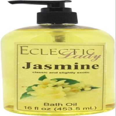 Jasmine Bath Oil, Scented Body Oil, Relaxing Bathing Oil, 16 oz