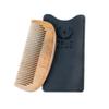 ZEUS Sandalwood Beard Comb for Men, Natural Wooden Comb with Leather Sheath, Travel-Friendly & Anti-Static Grooming Tool (S31) view 1