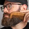 ZEUS Sandalwood Beard Comb for Men, Natural Wooden Comb with Leather Sheath, Travel-Friendly & Anti-Static Grooming Tool (S31) view 3
