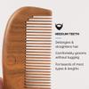 ZEUS Sandalwood Beard Comb for Men, Natural Wooden Comb with Leather Sheath, Travel-Friendly & Anti-Static Grooming Tool (S31) view 4
