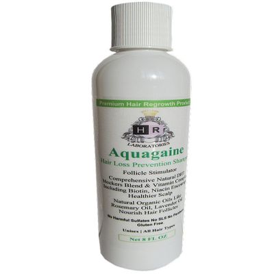 Aquagaine Premium Hair Loss Prevention/Restoration Shampoo with Organic Rosemary & Lavender Oil, Natural DHT Blockers and Biotin for Hair Growth Sulfate Free, For Men & Women, 8 OZ
