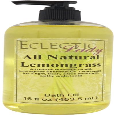 Lemongrass Bath Oil, Scented Body Oil, Relaxing Bathing Oil, 16 oz