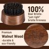 BFWood Beard Brush for Men - Boar Bristles Small and Round - Black Walnut Wood view 3
