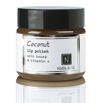 Coconut Lip Polish, 1 oz by Nabila K - Hydrating Lip Exfoliator & Moisturizer with Honey and Vitamin E for Dry and Chapped Lips - Cruelty-Free, Real Sugar, Made in USA