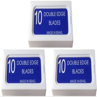 Crystal "SUPER +" Stainless Steel Platinum Coated Double Edge Safety Razor Blades (30 blades)