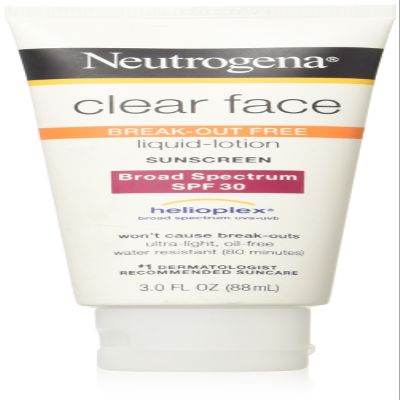 Neutrogena Clear Face Sunscreen SPF 30, 3-Ounce (Pack of 2)