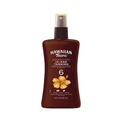 Hawaiian Tropic Island Tanning Oil, Spray Pump, SPF 6 8 oz (Pack of 2)
