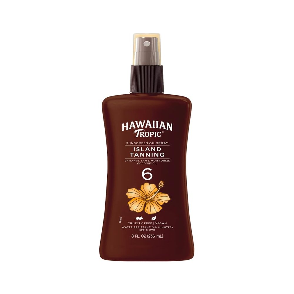 Hawaiian Tropic Island Tanning Oil, Spray Pump, SPF 6 8 oz (Pack of 2)