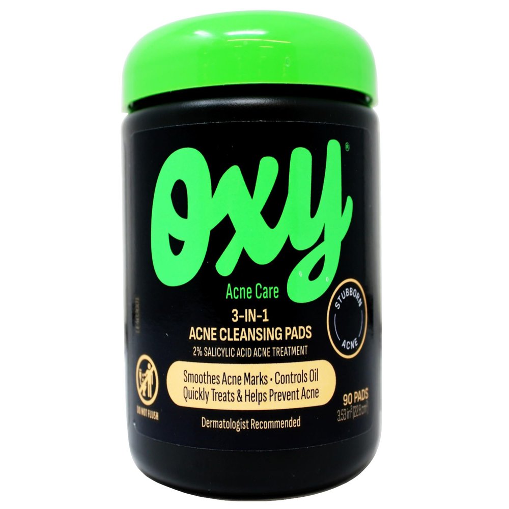 OXY Maximum Action 3-in-1 Acne Medication Treatment Pads, 90 CT