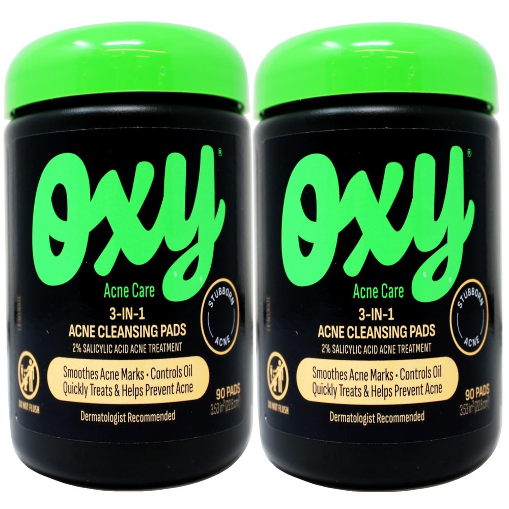 Oxy 3in1 Acne Medication Pads, 90 Pads (2 Packs)