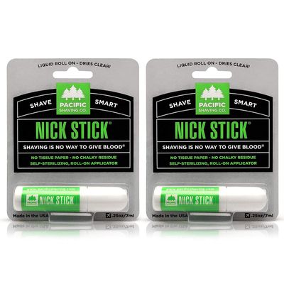 Pacific Shaving Company Nick Stick - A Shave Essential - Puts Nicks in Their Place - Liquid Roll-On Applicator, Dries Clear - With Vitamin E & Aloe Vera (0.25 Oz, 2 Pack)