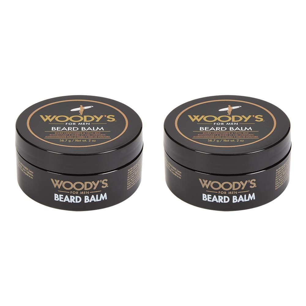 Woody's Beard Balm for Men - Facial Hair Conditioner & Beard Softener for Men, Leave-In Moisturizer, Beards Wax, 2 oz, 2 Pack