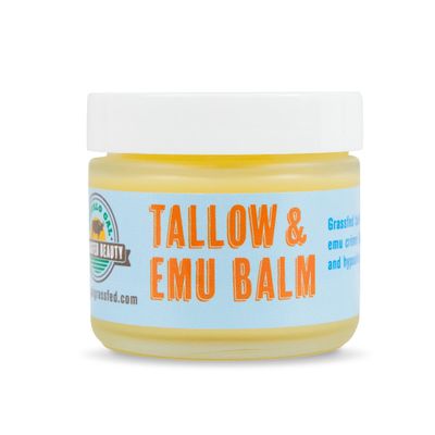 BUFFALO GAL Grassfed Beauty TALLOW & EMU BALM (Unscented) 2 oz