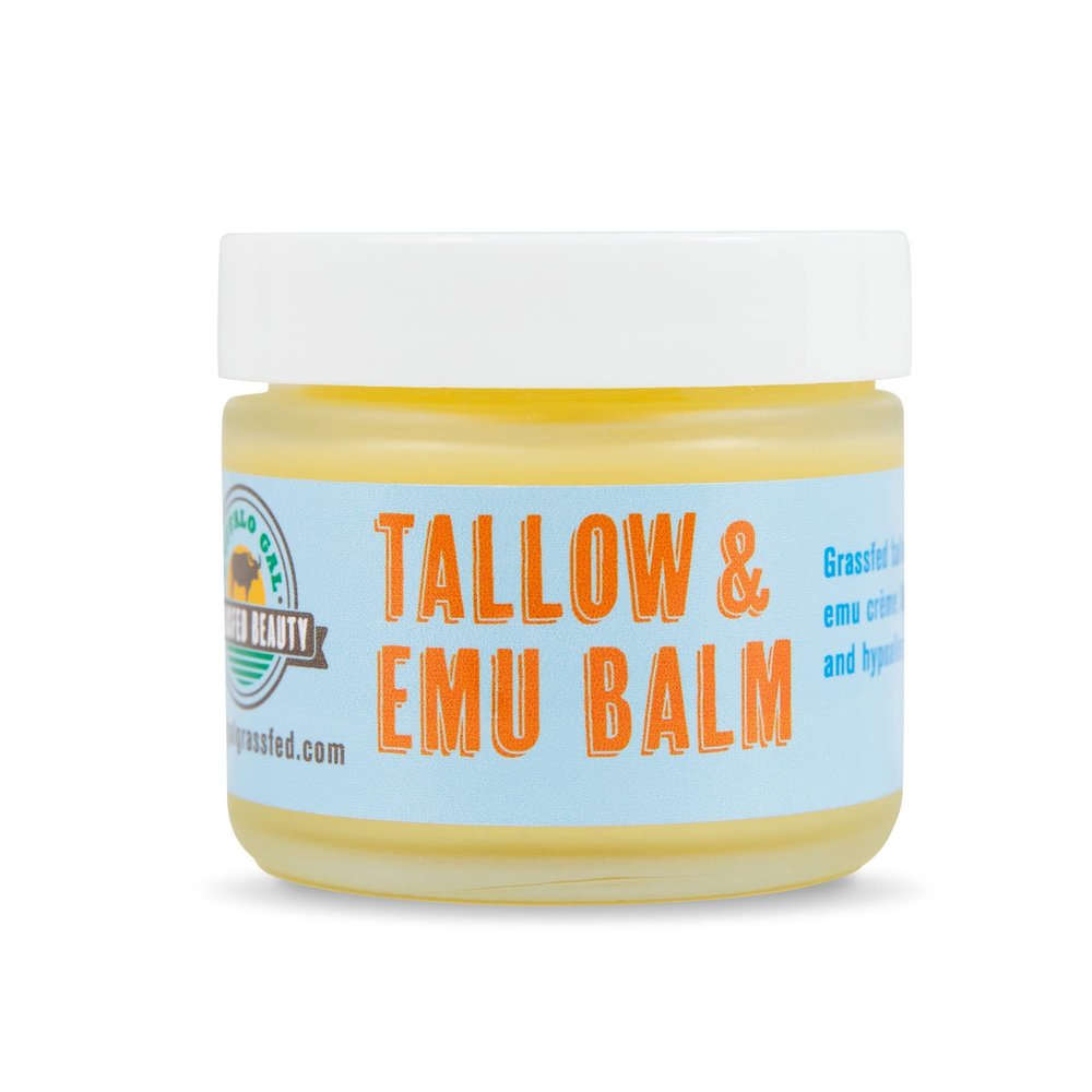 BUFFALO GAL Grassfed Beauty TALLOW & EMU BALM (Unscented) 2 oz