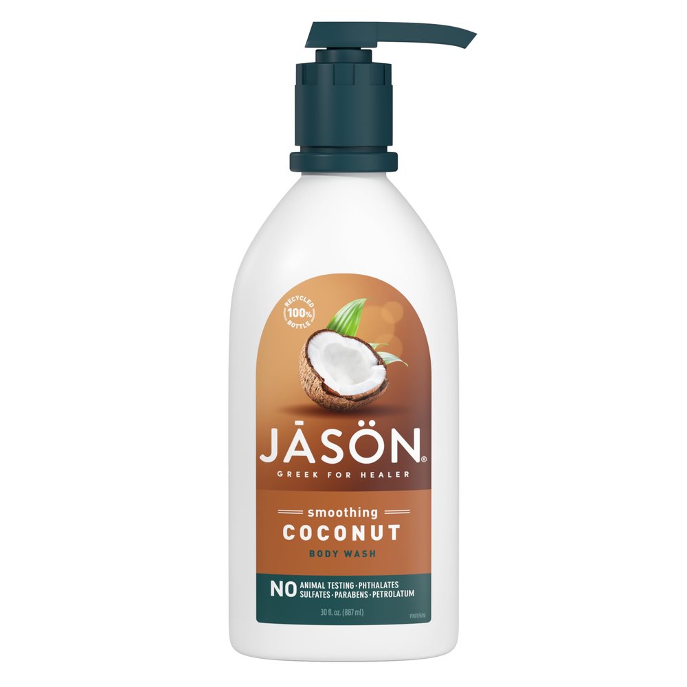 JASON Coconut Smoothing Body Wash, For a Gentle Feeling Clean, 30 Fluid Ounces