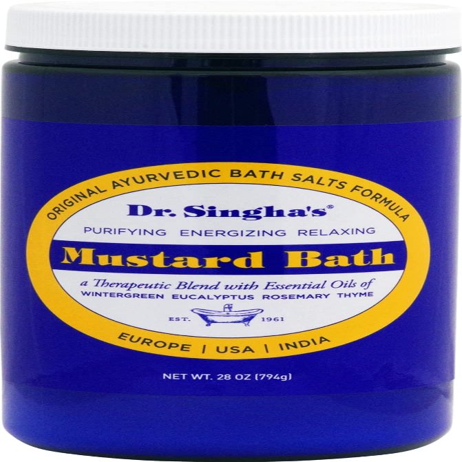 Dr. Singhas Mustard Bath Therapeutic Bath Salts for Relaxation, Soothing Comfort & Refreshing Aroma 28 oz Aromatherapy Soak with Mustard Seed & Essential Oils - Bathing Alternative to Epsom Salt