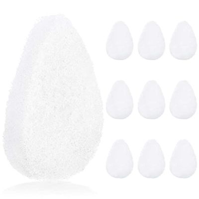 IMPRESA Facial Sponge - Daily Deep Cleansing Face Scrubber - Gentle Exfoliating Pads for Dead Skin Removal - Reusable Face Scrub Pads for Normal to Oily Skin - Pack of 10, White, Regular Puff Style