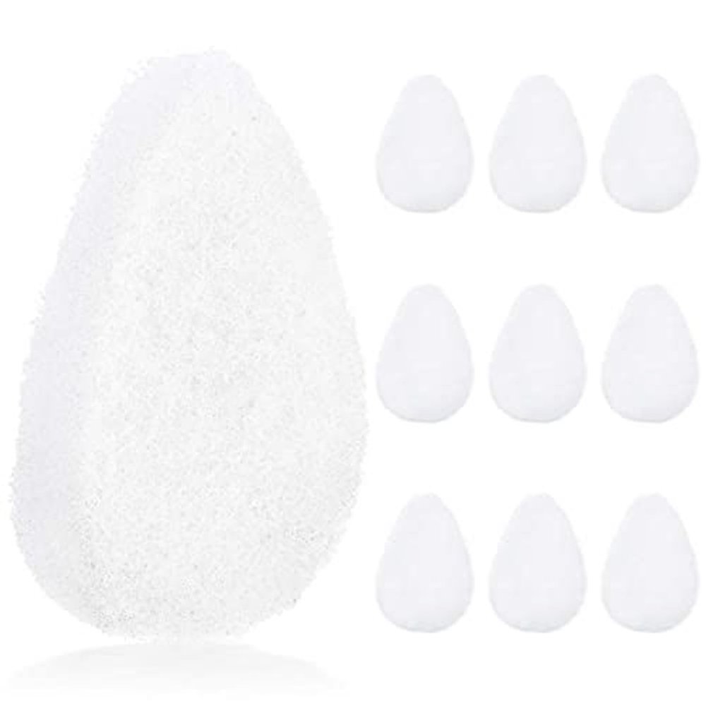 IMPRESA Facial Sponge - Daily Deep Cleansing Face Scrubber - Gentle Exfoliating Pads for Dead Skin Removal - Reusable Face Scrub Pads for Normal to Oily Skin - Pack of 10, White, Regular Puff Style