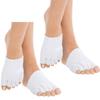 BcurbSox Toe Gel Lined Compression Socks Toes Separating Therapeutic Moisturizes Dry Foot Feet Hard Cracked Skin Toe Straightener Stretcher Separators. (White - 2 Pair) view 1