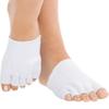 BcurbSox Toe Gel Lined Compression Socks Toes Separating Therapeutic Moisturizes Dry Foot Feet Hard Cracked Skin Toe Straightener Stretcher Separators. (White - 2 Pair) view 2