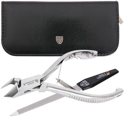 3 Swords Germany - Brand Quality Professional Toe Nail Nipper Clipper Set Stainless Steel Wave Nipper, Head Cutter, Nail File with case for ingrown Toe Nails, Manicure Pedicure by 3 Swords (196)