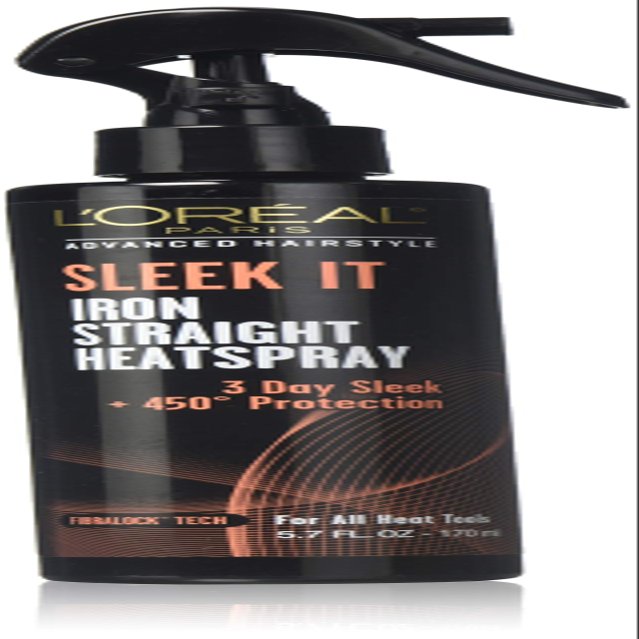 L'Oreal Paris Advanced Hairstyle Sleek It Iron Straight Heatspray, 5.7 Fluid Ounce (Pack of 3)