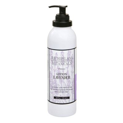Archipelago Botanicals Lavender Lotion, Luxurious and Hydrating Lotion for Soft and Nourished Skin, Scented Body Lotion Free from Parabens, Phthalates and GMOs (18 oz)