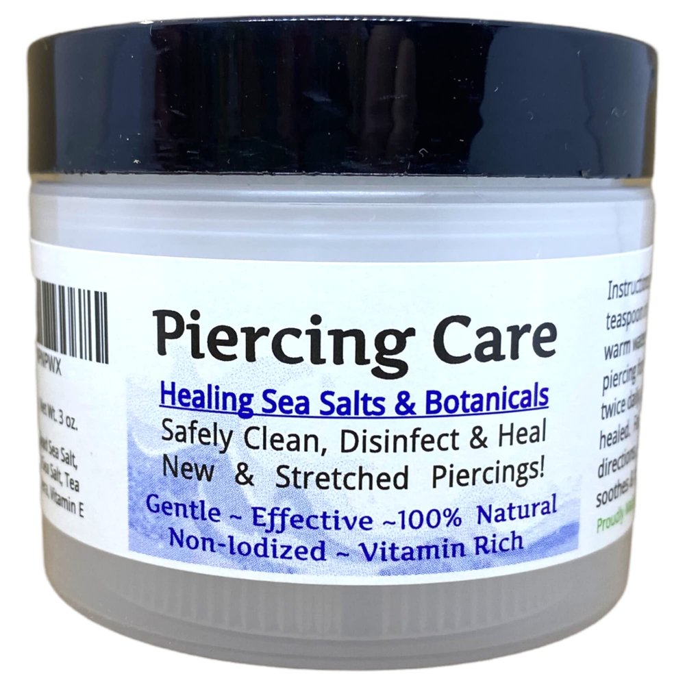 Urban ReLeaf Piercing Care - Healing Sea Salt & Botanical Aftercare - Safely Clean & Heal New & Stretched Piercings - 1 (3 Ounce)