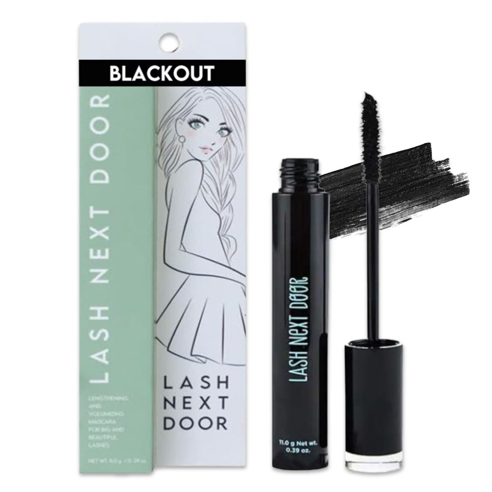 Lash Next Door Water Resistant Mascara Black Volume and Length - No Clump Volumizing Mascara for Thickening and Lengthening - Smudge Proof Lashes by Brooklyn and Bailey (1 Pack)
