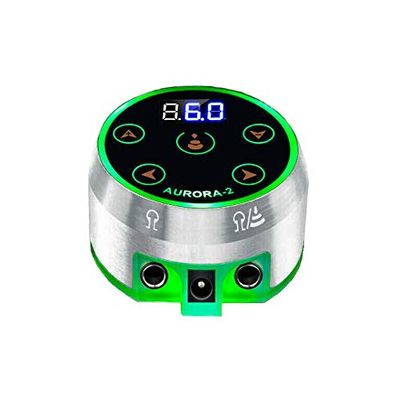Tattoo Power Supply - Aurora II Power Supply 2nd Gen Colorful Voltage Fits All Tattoo Machine (Silver)