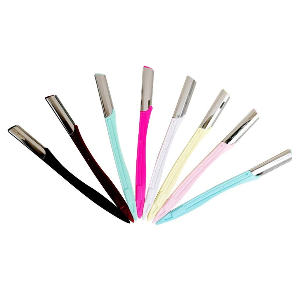 10pcs Stainless Steel Eyebrow Razors Eyebrow Trimmer Portable Facial Razor for Women Men