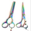 5.5"-6" Professional Barber Razor Edge Titanium Coated Hair Cutting and Texturizing Shears Scissors Set+case view 2