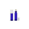 Perfume Studio Aromatherpy Roll On Blue Frosted Cobalt Bottles with Metal Ball Applicator/White Caps - 5 Units, 10 ml/.33 Oz. view 1