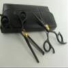5.5" Professional Barber Razor Edge Titanium Coated Hair Cutting and Texturizing Shears Scissors Black Set+case view 3