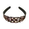 Motique Accessories 1.5 Inch Hard Headband Swirl Design with Teeth Hair Band - Orange view 2