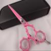 5.5" Professional Barber Razor Edge Powder Coated Hair Cutting Shears Scissors +Case Black view 1