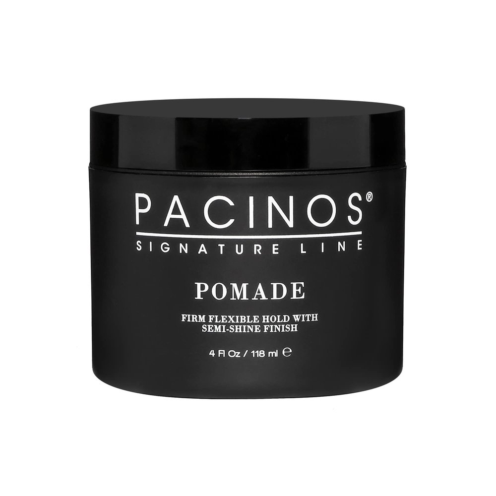 Pacinos Pomade - Flexible Hold, Frizz Control - High Shine Pomade for All Hair Types - 4oz