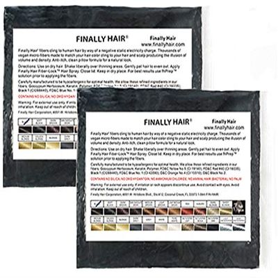 Black Hair Building Fibers Refill Hair Loss Concealer Fiber Keratin 2pak of 25g (2x25) = 50g 50 G Grams Gr 50gr Total Hair (Using Hairubuild Bottle)