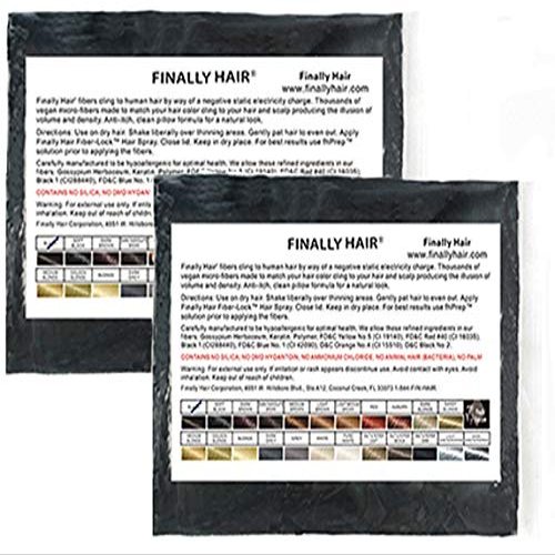 Black Hair Building Fibers Refill Hair Loss Concealer Fiber Keratin 2pak of 25g (2x25) = 50g 50 G Grams Gr 50gr Total Hair (Using Hairubuild Bottle)