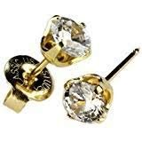 Personal at Home Ear Piercing Kit w/Gun & 3mm CZ Gold Plated Earrings