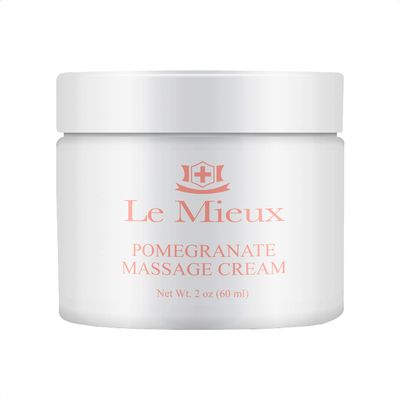 Le Mieux Pomegranate Massage Cream - Aromatic Moisturizing Neck & Face Massage Cream with Algae, Hyaluronic Acid & Botanical Oils, No Parabens or Sulfates (2 oz / 60 ml)