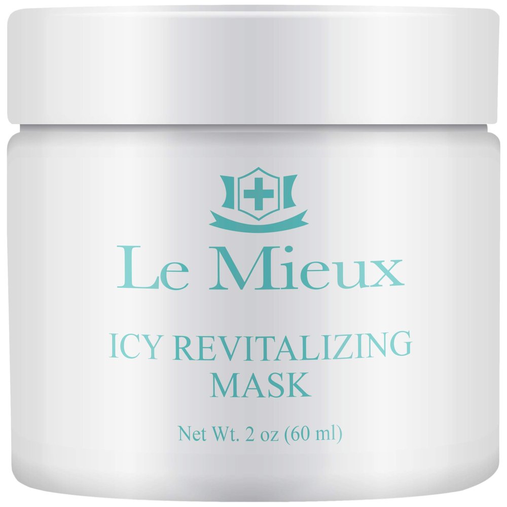 Le Mieux Icy Revitalizing Mask - Cooling, Soothing Clay Face Mask with French Green Clay & Amazon White Clay - Facial Mask for Oily & Blemish Prone Skin (2 oz / 60 ml)