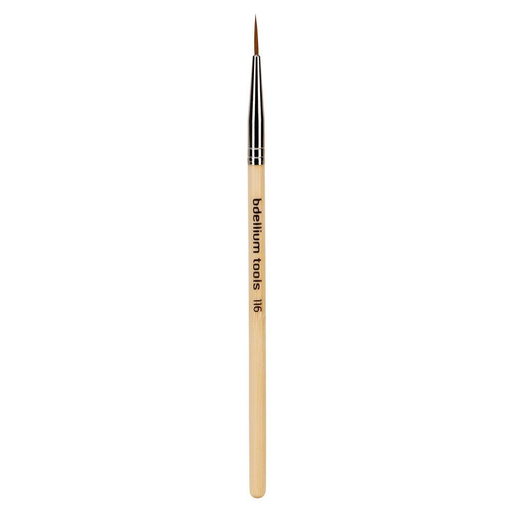 Bdellium Tools Professional Makeup Brush - Special FX Series 116 Short Liner - With Soft Synthetic Fibers, For Painting Very Fine Lines (Bamboo, 1pc)