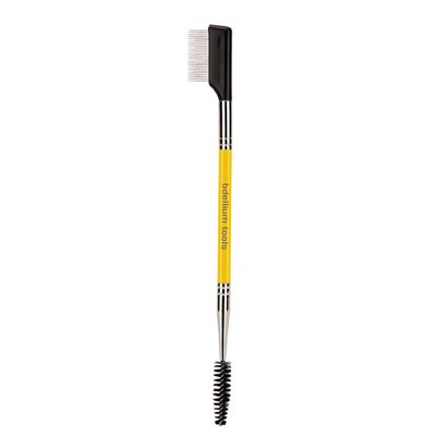 Bdellium Tools Professional Makeup Brush - Studio Series 725 Double End Metal Comb/Lash - With Soft Synthetic Fibers, For Prep Eyelashes (Yellow, 1pc)